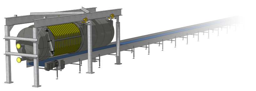 Dry Cake Discharge Filter Setup